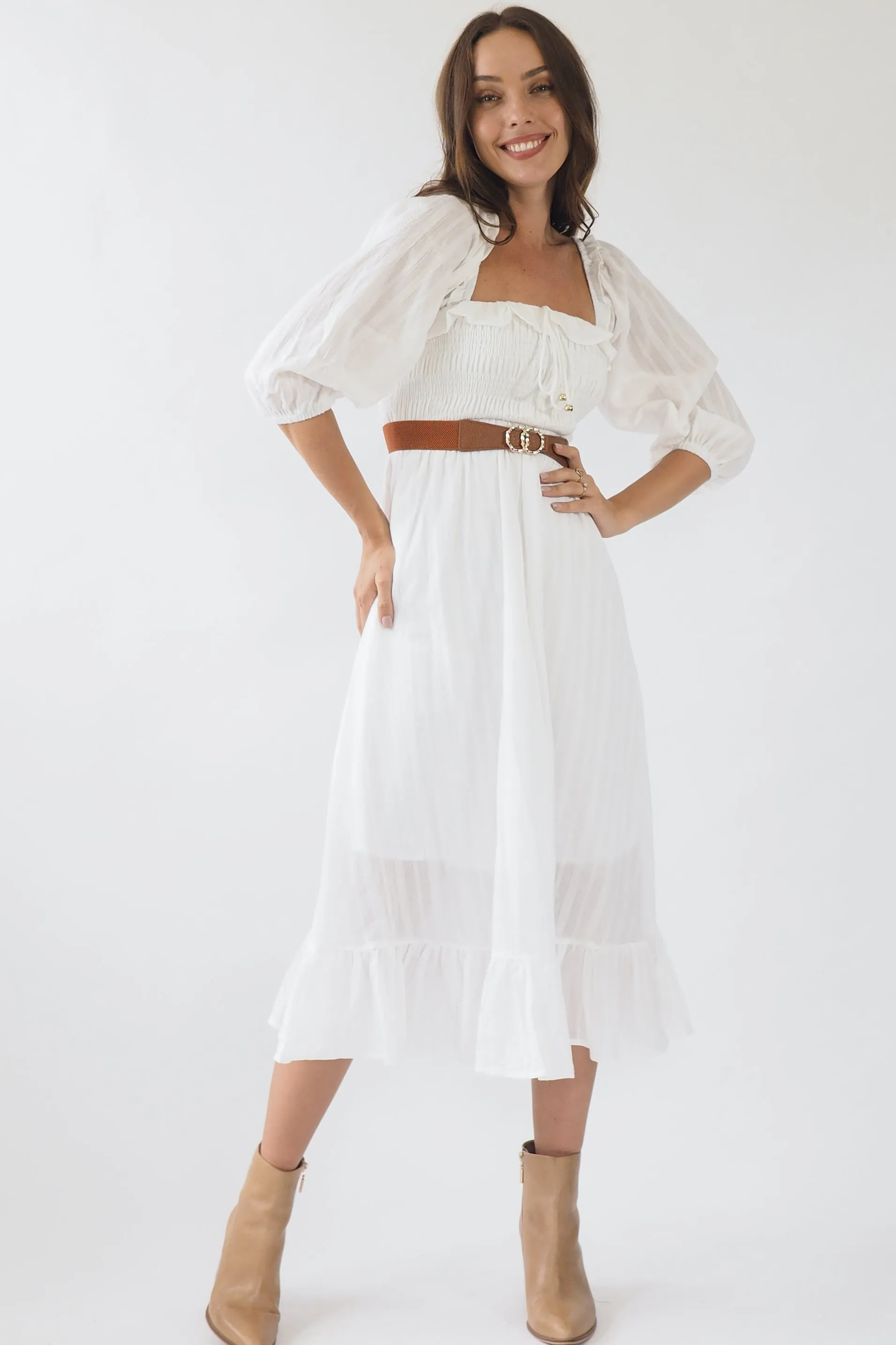 Jacinta Dress- White