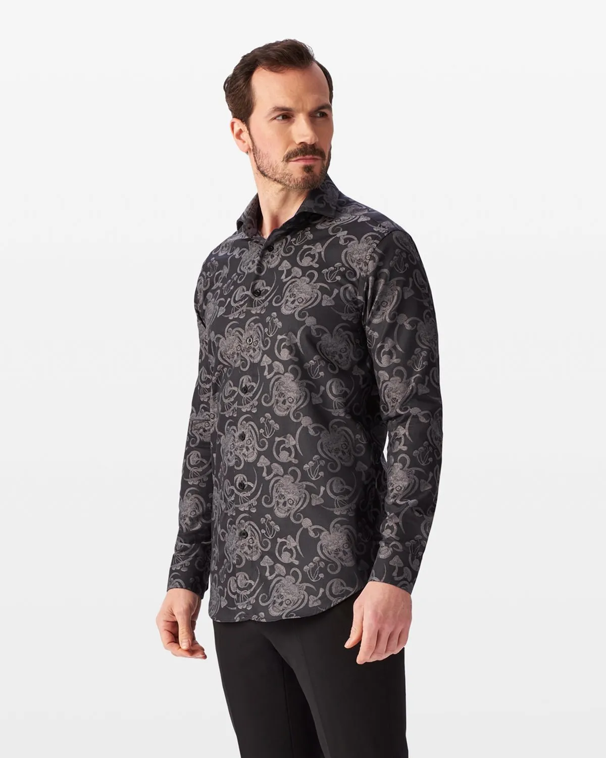 Jacquard Stoned Skulls Shirt