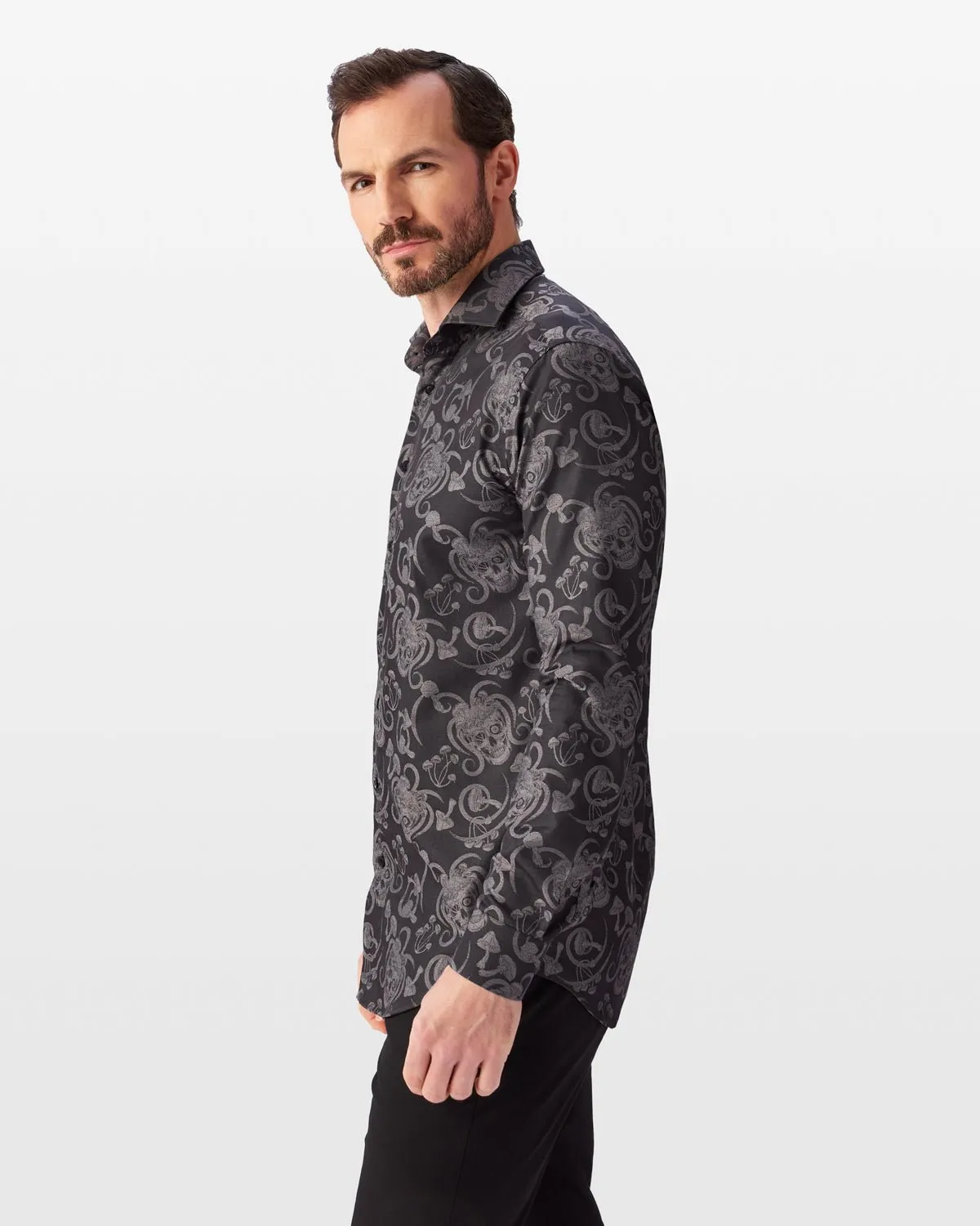 Jacquard Stoned Skulls Shirt