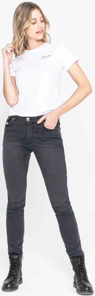 Jane High Mono XTM John Doe Women's Motorcycle Jeans, Distressed Black Recolor