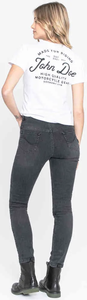 Jane High Mono XTM John Doe Women's Motorcycle Jeans, Distressed Black Recolor