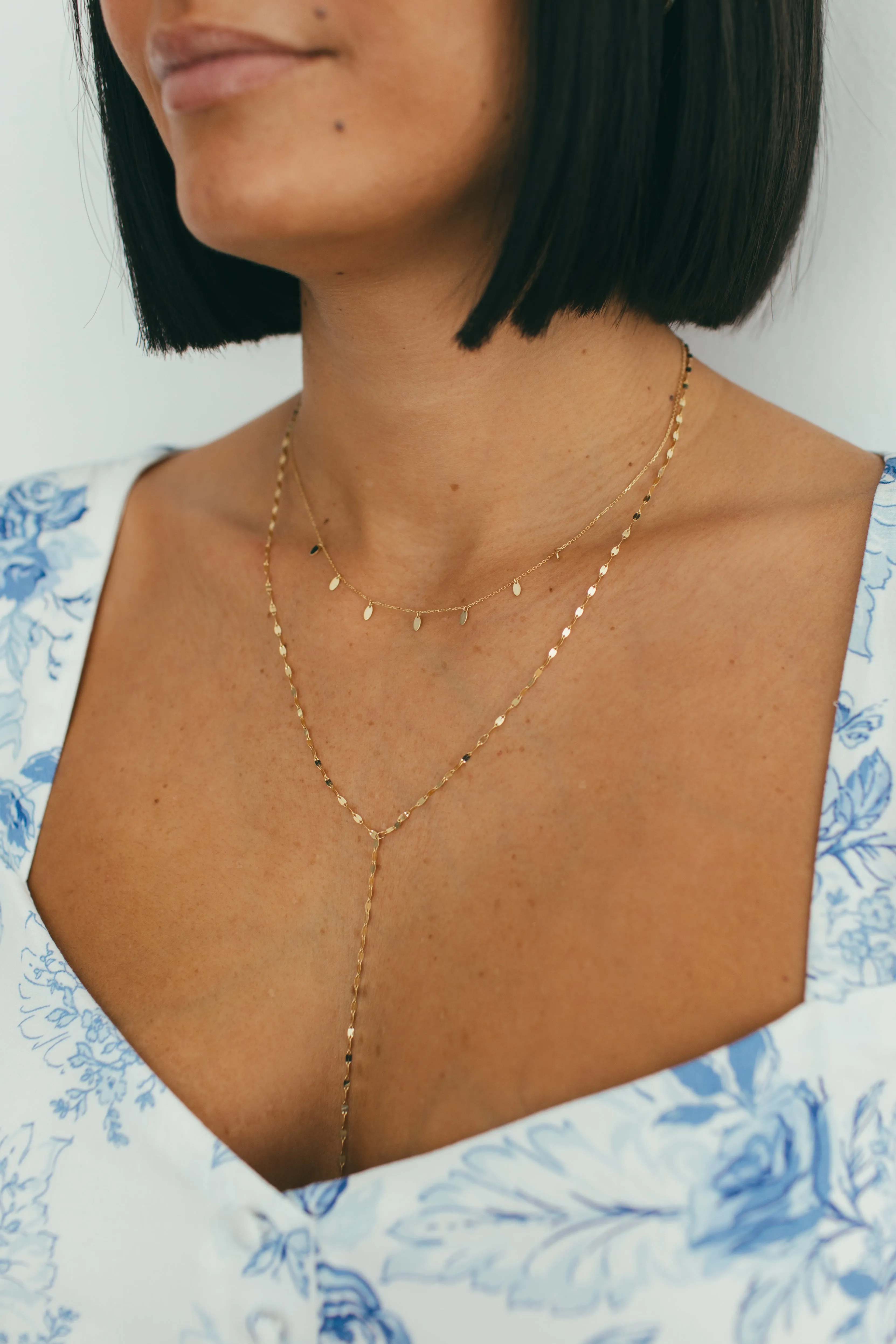 JJ x Chantel Carreira Gold Drop Necklace