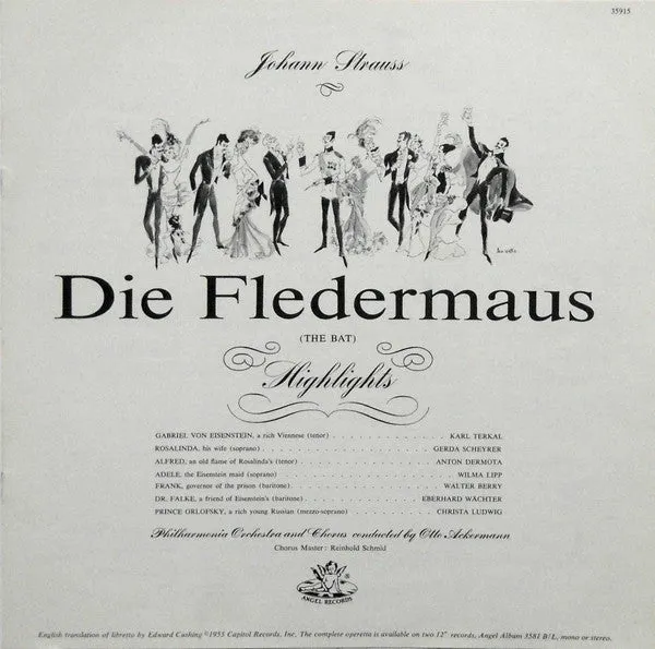 Johann Strauss Jr. - Die Fledermaus Highlights (LP, Album) (VG )