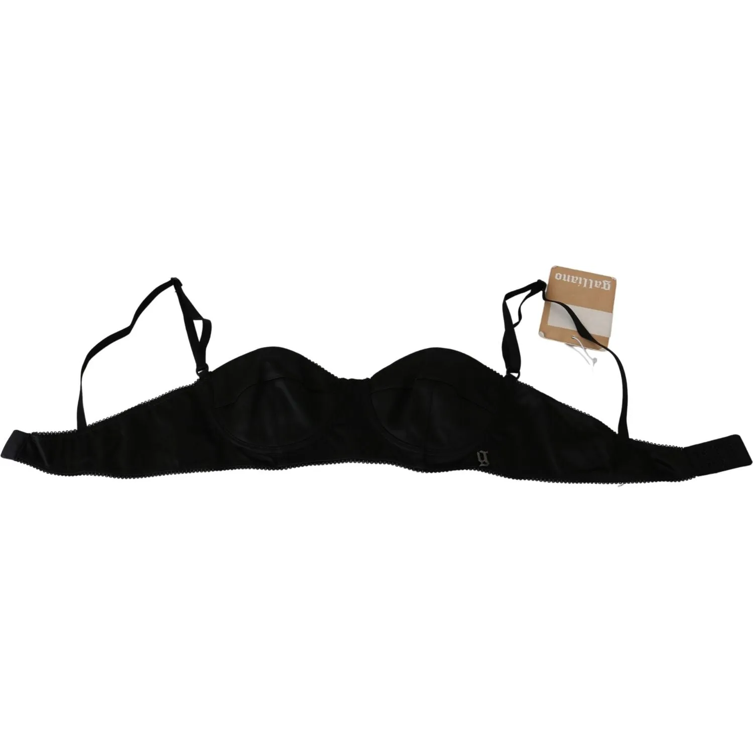 John Galliano Elegant Black Cotton Bralette