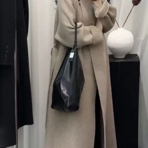 Joskaa construction worker costume Factory Big Promotion New Year Battle Robe Super Long Stand Collar Cashmere Coat Thickened Design Wool Coat Maillard Series