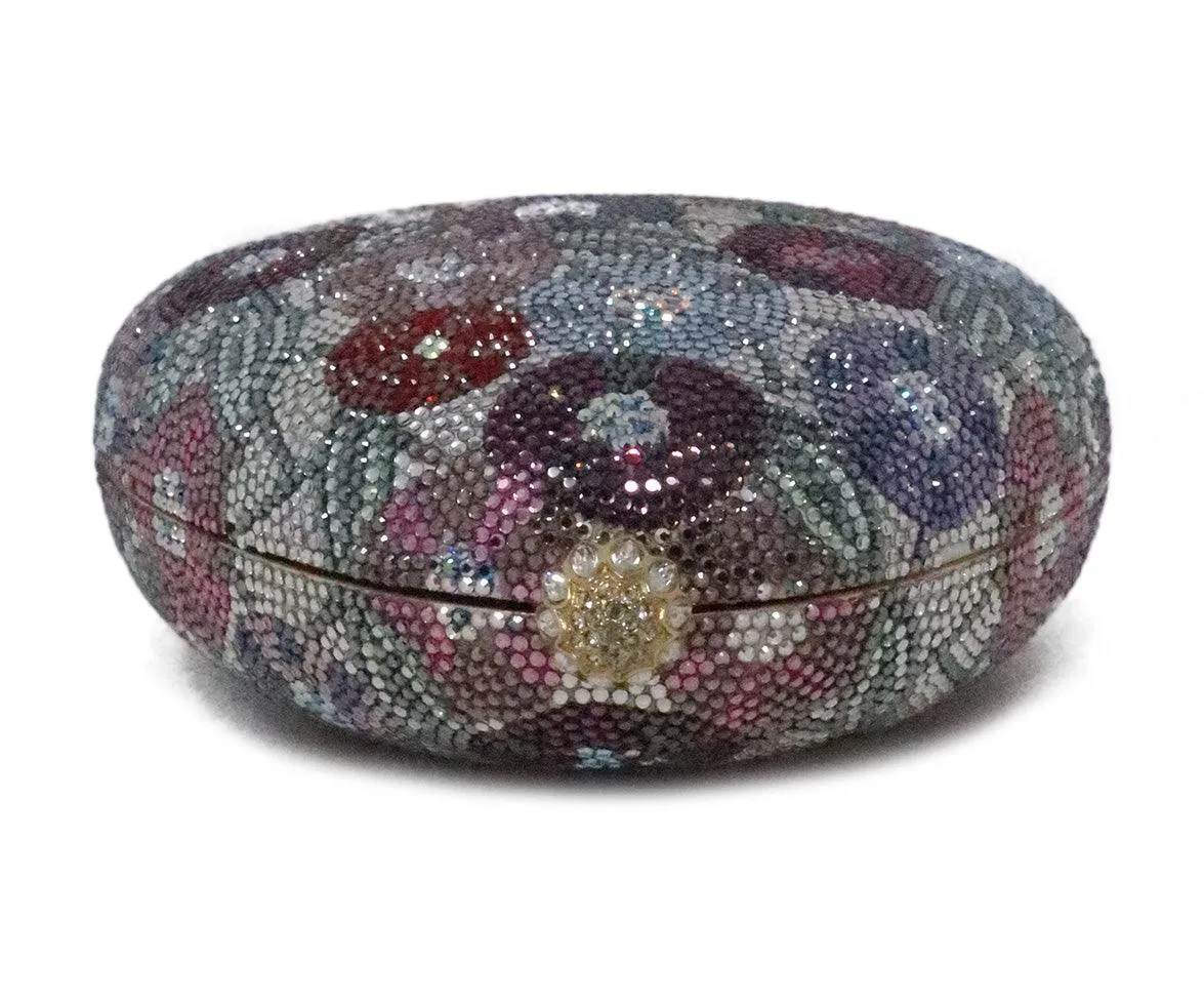 Judith Leiber Floral Rhinestone Clutch