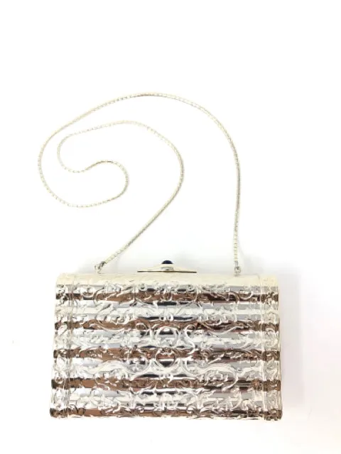 Judith Leiber Silver or Gold Metal Embossed Clutch Bag 1970s 2190-16-112321