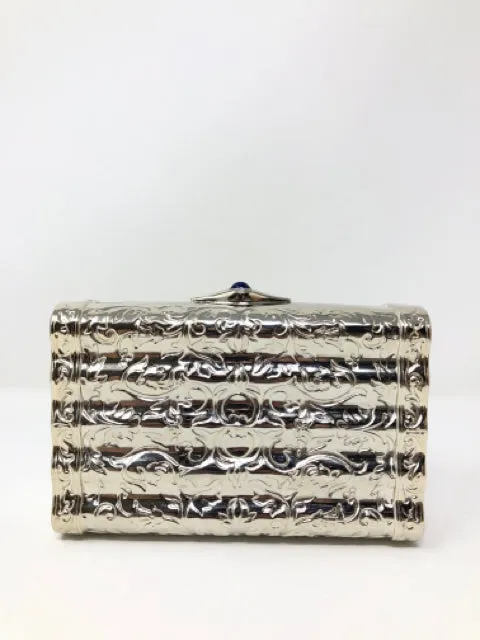 Judith Leiber Silver or Gold Metal Embossed Clutch Bag 1970s 2190-16-112321