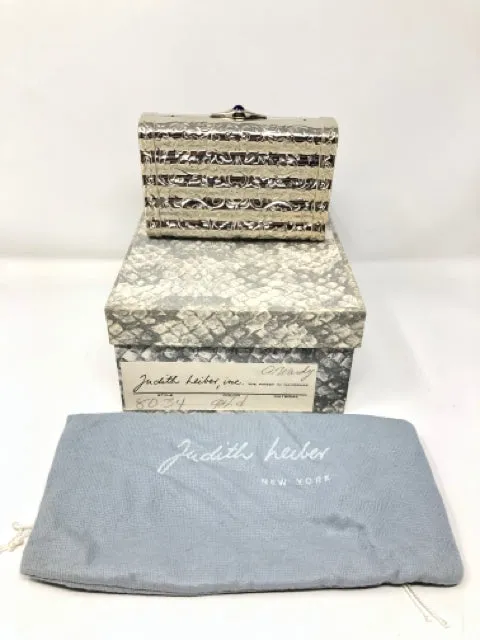 Judith Leiber Silver or Gold Metal Embossed Clutch Bag 1970s 2190-16-112321