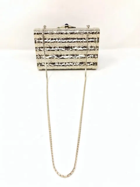 Judith Leiber Silver or Gold Metal Embossed Clutch Bag 1970s 2190-16-112321