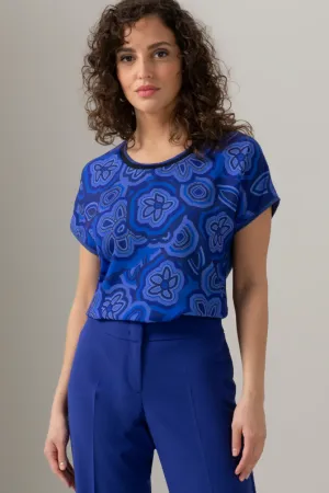 Julie Cap Sleeve Patterned Top