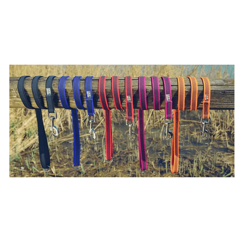 JULIUS K9 COLOR & GRAY "SUPER GRIP"  LEASH WITH HANDLE and "D" ring - 20mm/1.8M Long