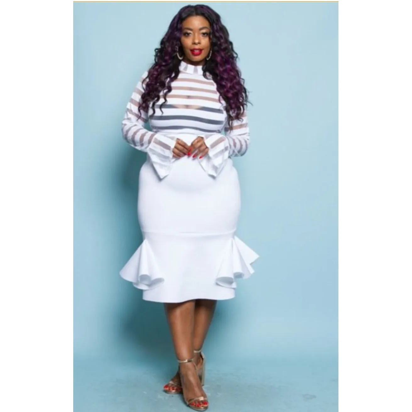 JUNEY MESH DRESS- WHITE
