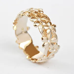 Jungle Unique Floral Diamond Wedding Band