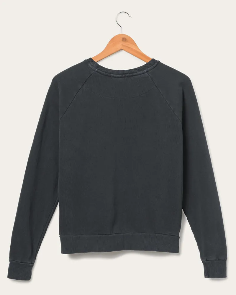 Junk Food WOMEN'S MICKEY THUMBS UP VINTAGE RAGLAN PULLOVER - VINTAGE BLACK