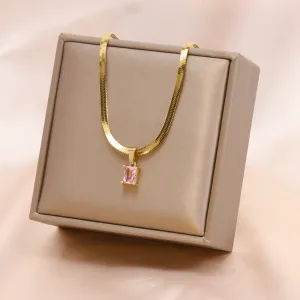 Just Lil Things Anti Tranish  Artificial Gold Necklace jltn0613