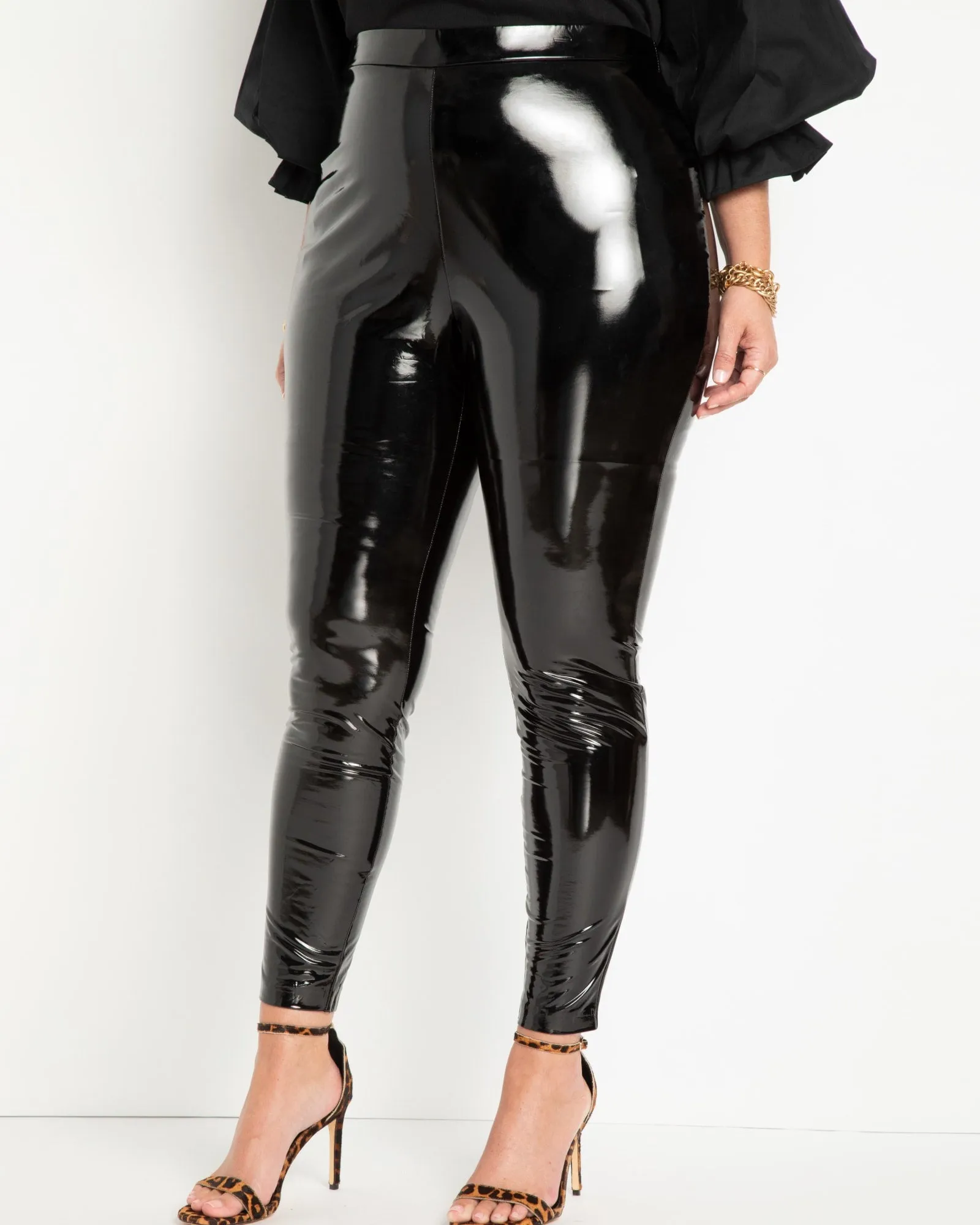 Katrina Latex Leggings | Black Onyx