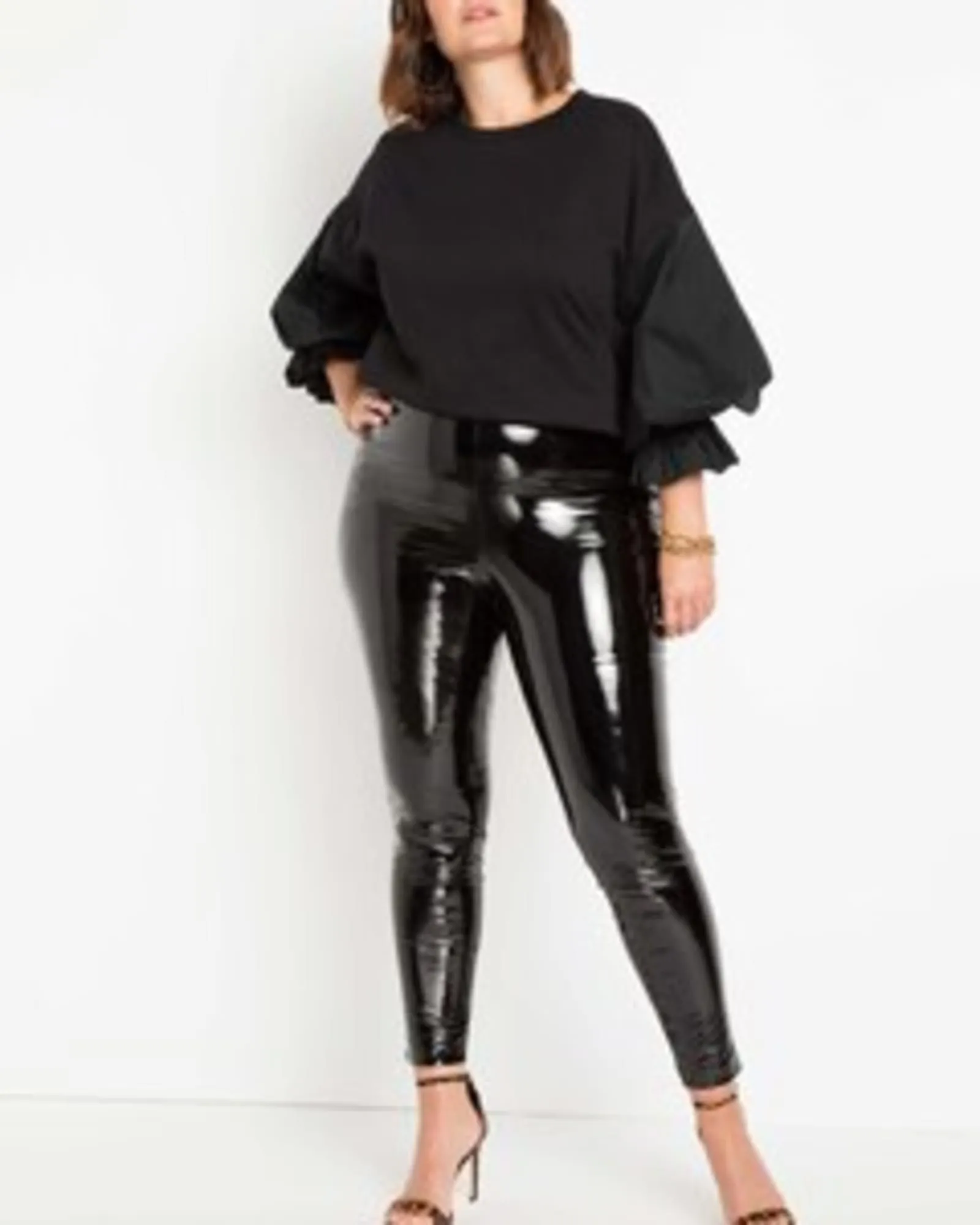 Katrina Latex Leggings | Black Onyx