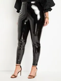 Katrina Latex Leggings | Black Onyx