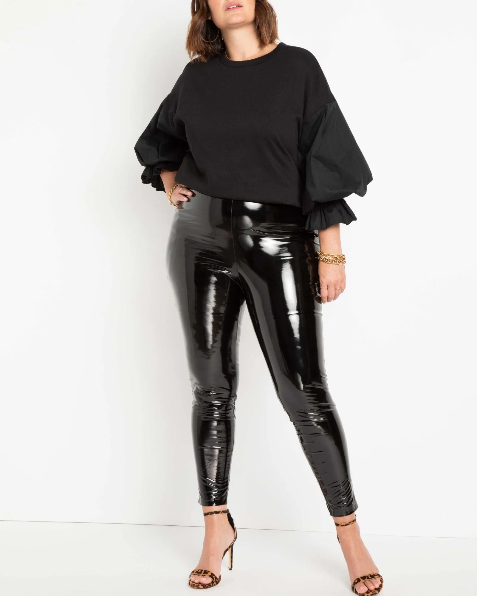 Katrina Latex Leggings | Black Onyx