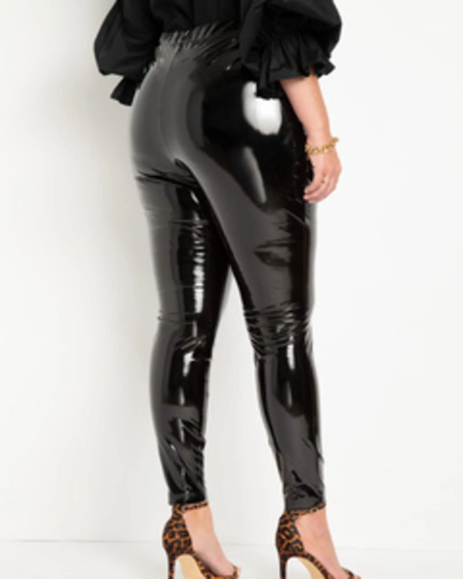 Katrina Latex Leggings | Black Onyx
