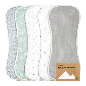 KeaBabies Softe Muslin Burp Cloths - Nordic
