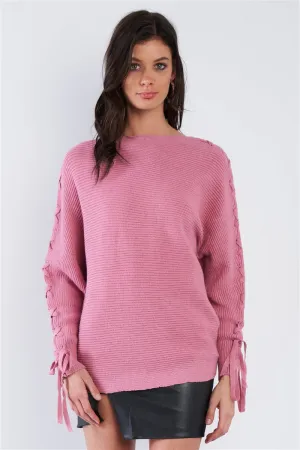 Keira Mauve Pink Knit Sweater