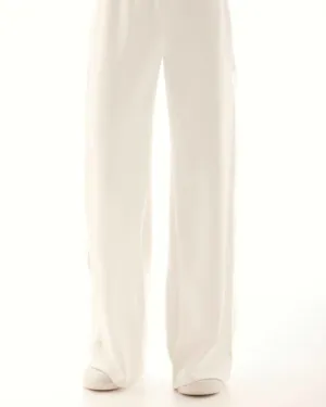 Kenzie Mesh Stripe Wide Leg Pant in Cream | Cream
