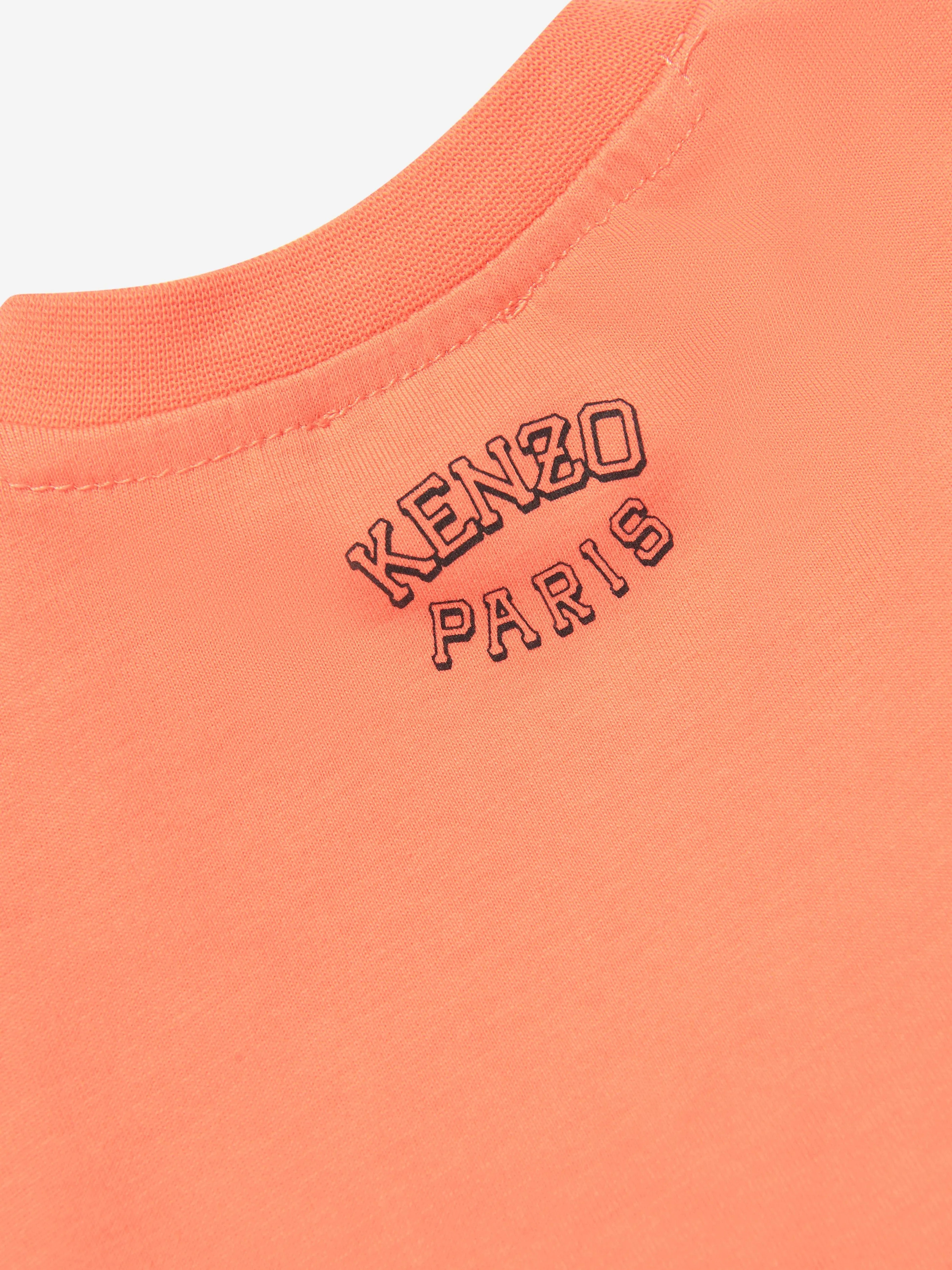 KENZO Baby Tiger Logo T-Shirt in Orange