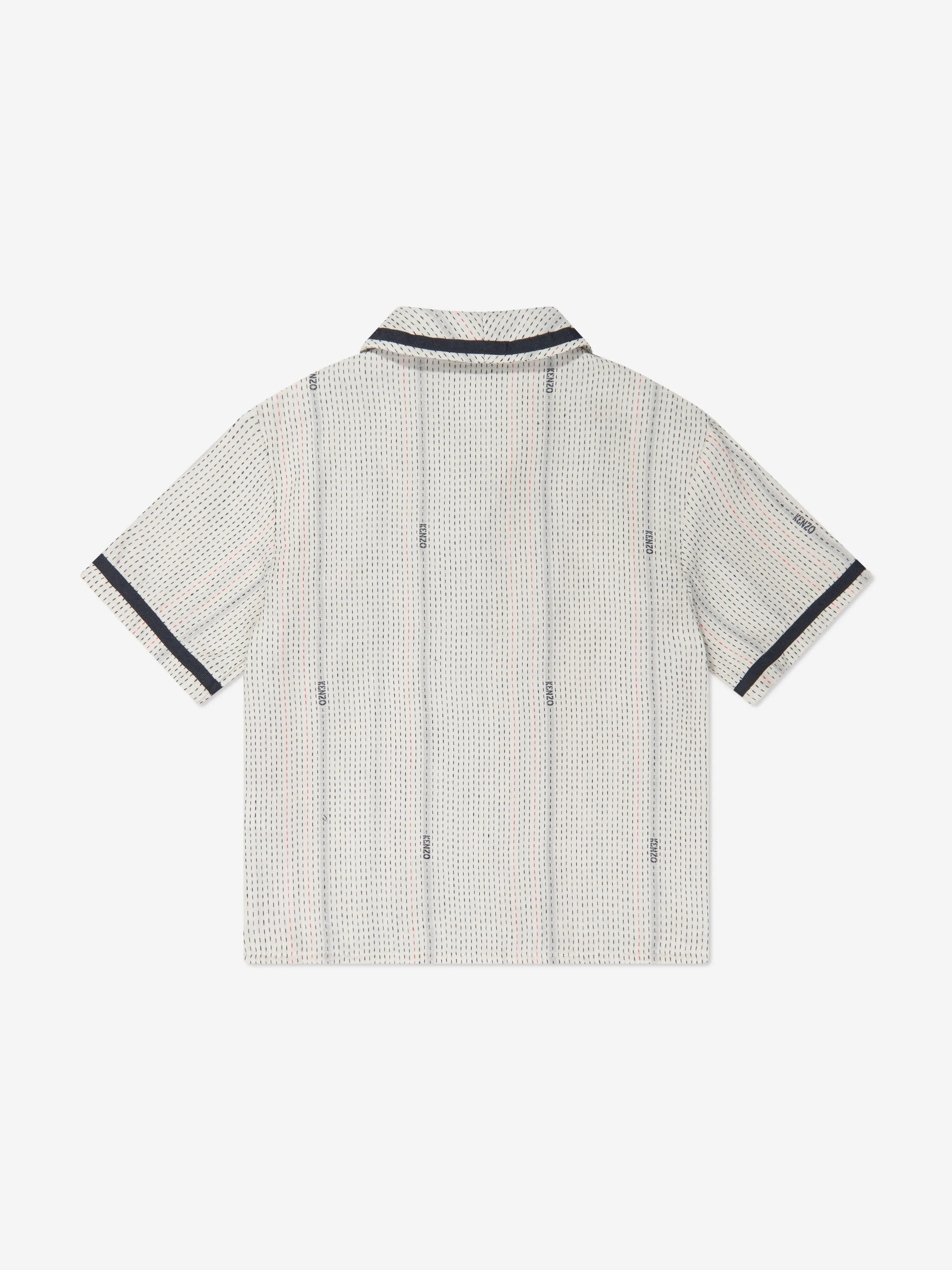 KENZO Boys Embroidered Shirt in Ivory