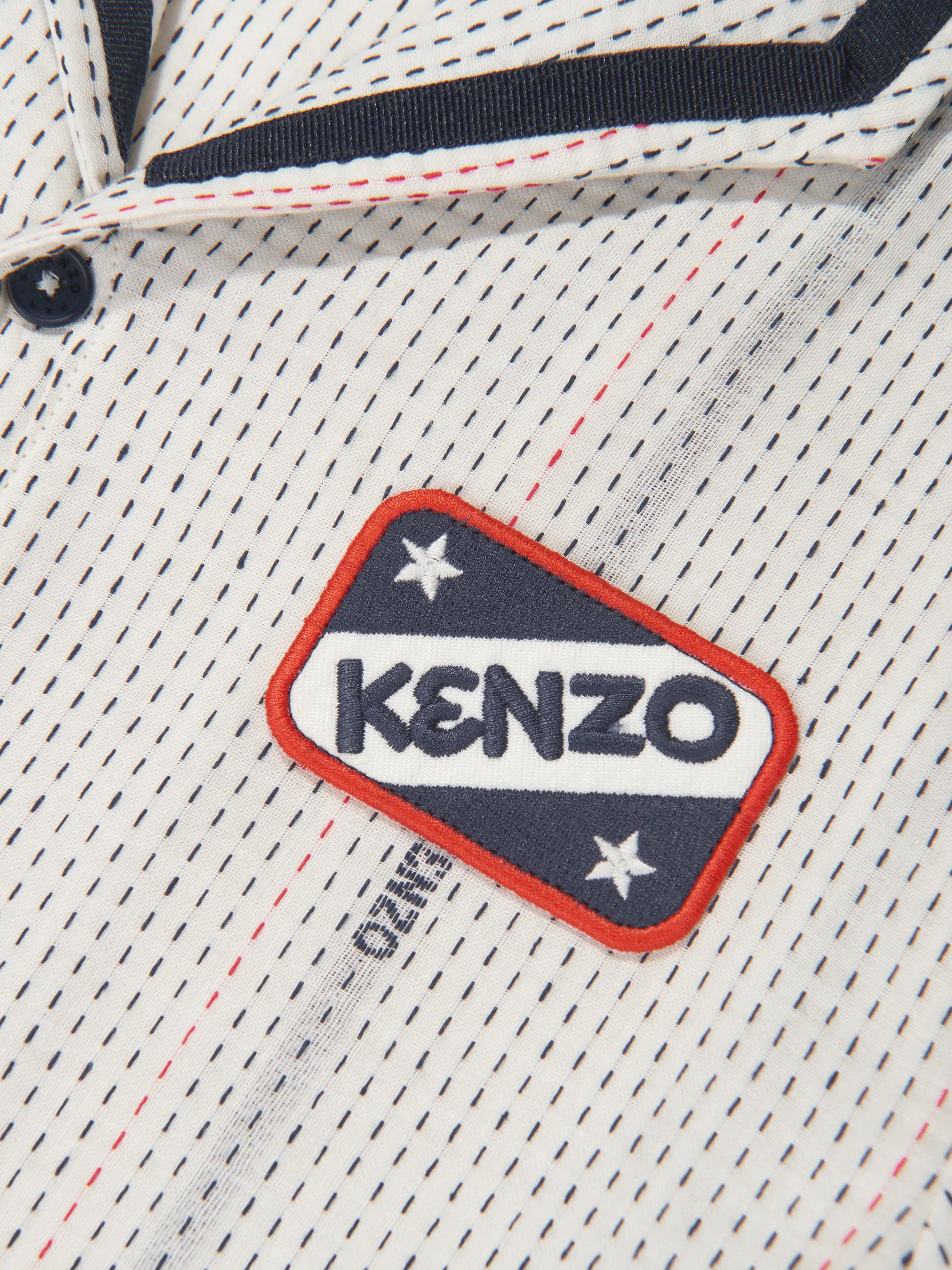 KENZO Boys Embroidered Shirt in Ivory