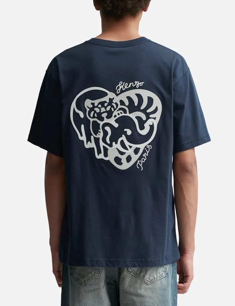 'Kenzo Heart' Oversized Embroidered T-shirt