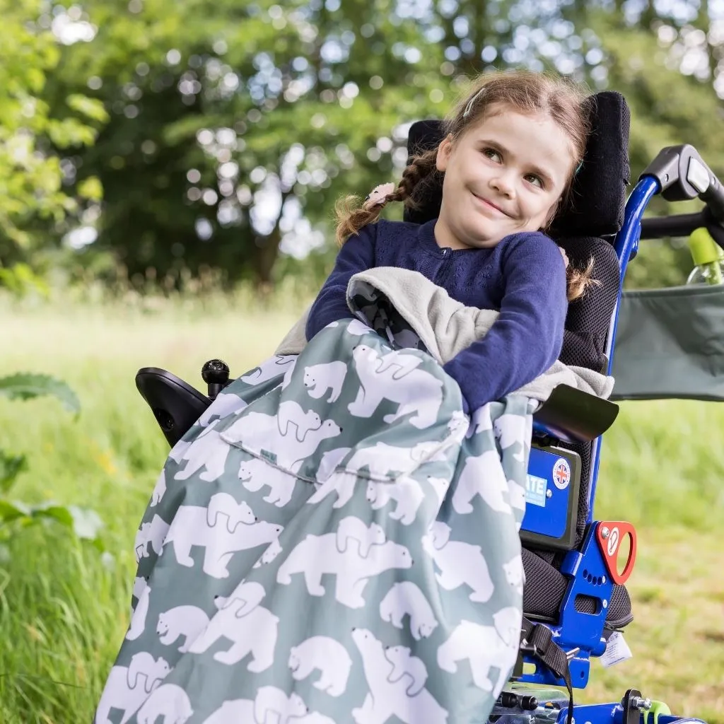 Kids Fleece-Lined Wheelchair Cosy - POLAR BEARS