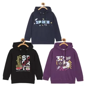 Kids Hooded Sweatshirt Combo of 3-Lets Go Race-Space Invader-Racing Sport