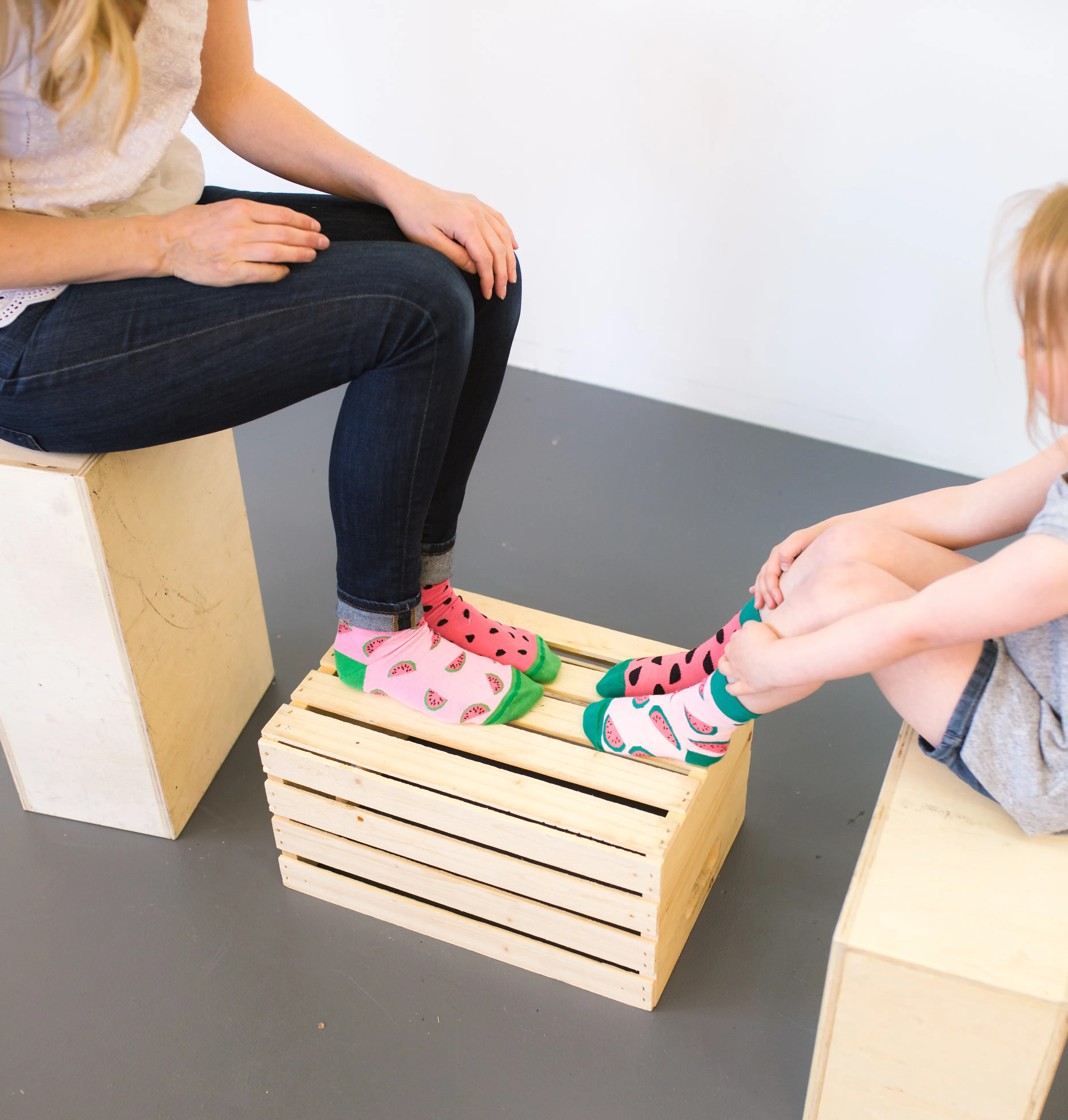 Kid's Inside Out Watermelon, & Stripe Socks