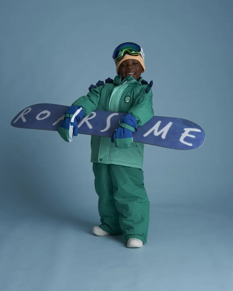 Kids Ski Gloves - Blue/Green