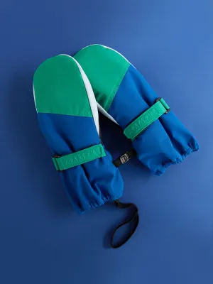 Kids Ski Gloves - Blue/Green