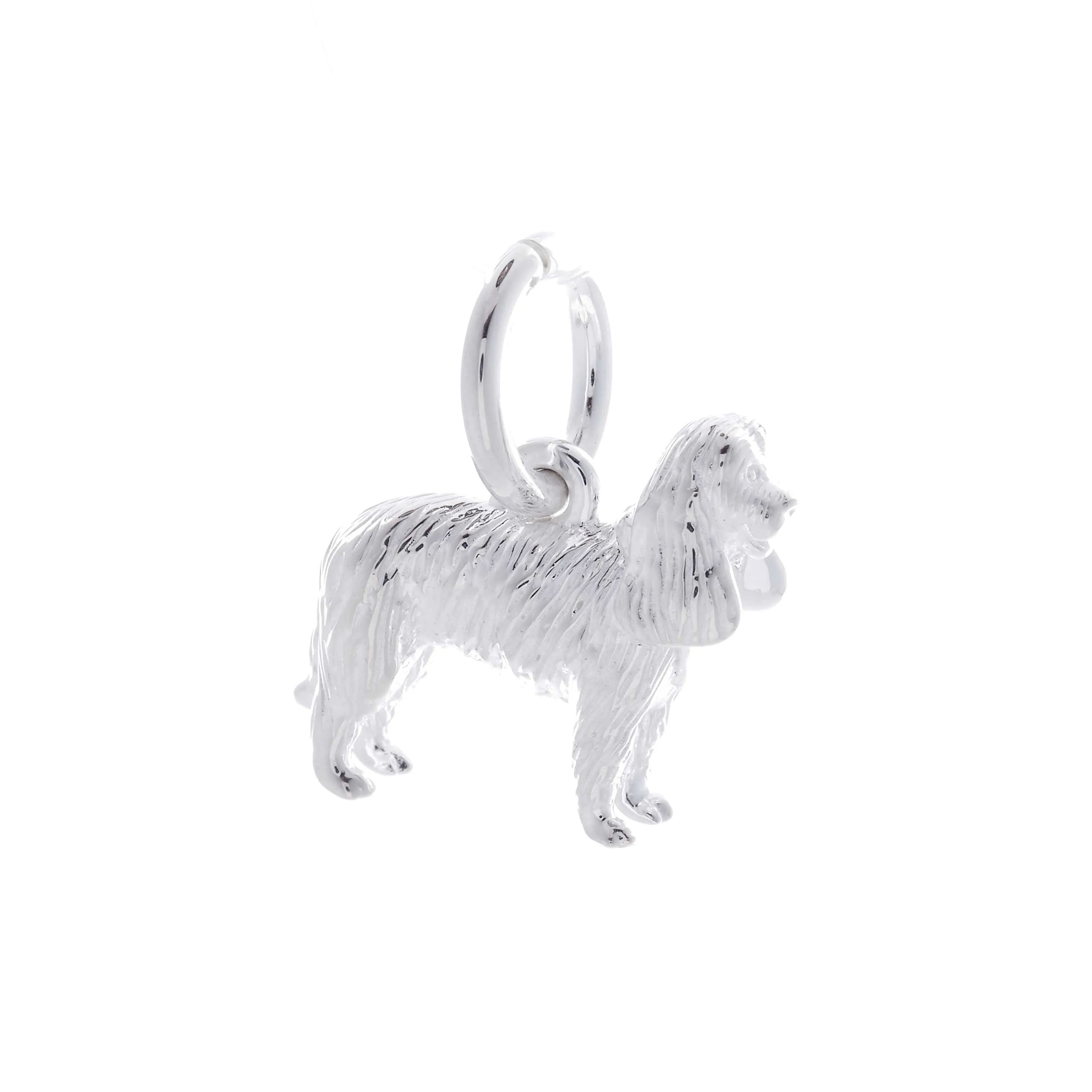 King Charles Spaniel Personalised Silver Dog Tag Necklace