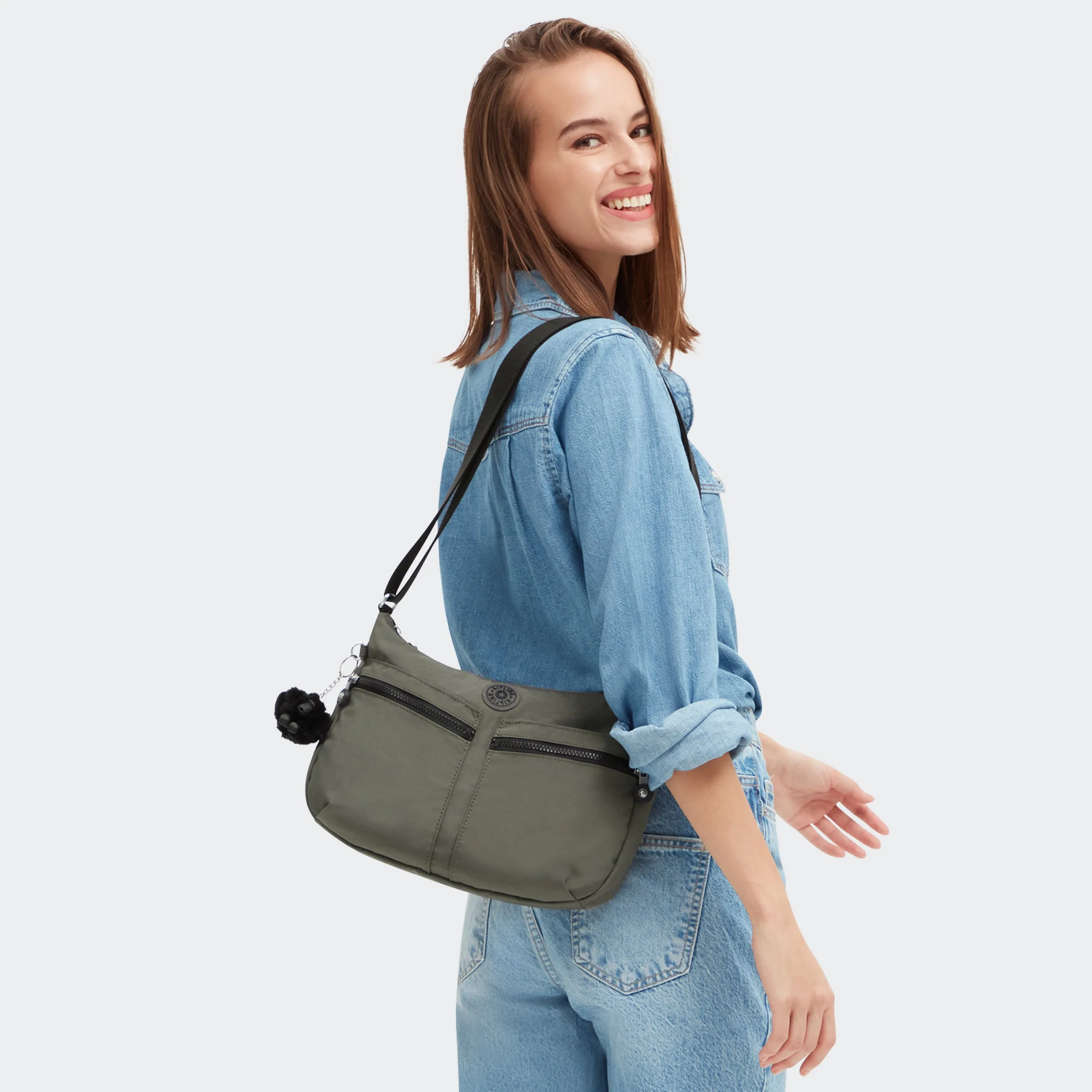 Kipling Izellah Green Moss Medium Crossbody Bag C202144-88D