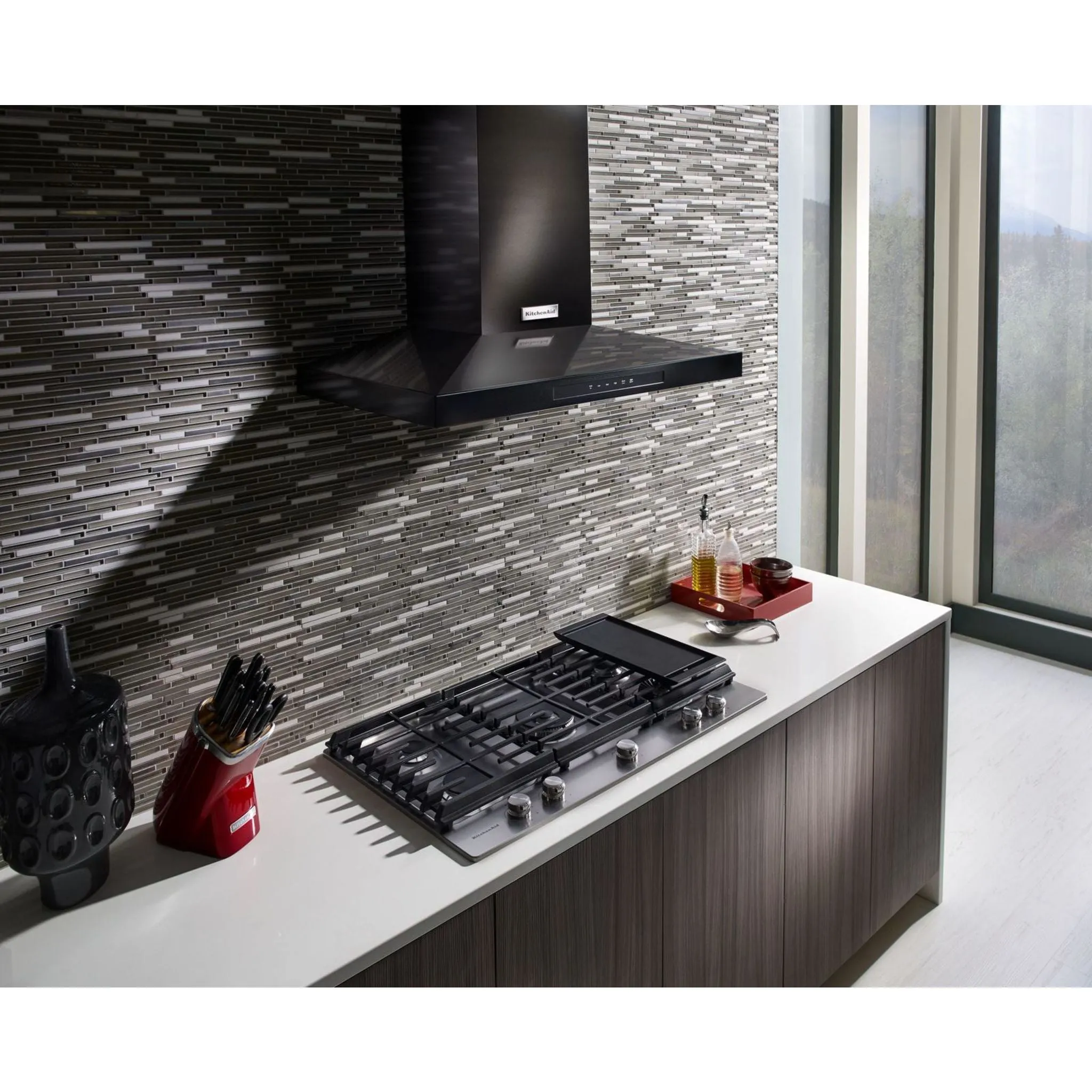 KitchenAid  36" 5-Burner Gas Cooktop with Griddle (KCGS956ESS)