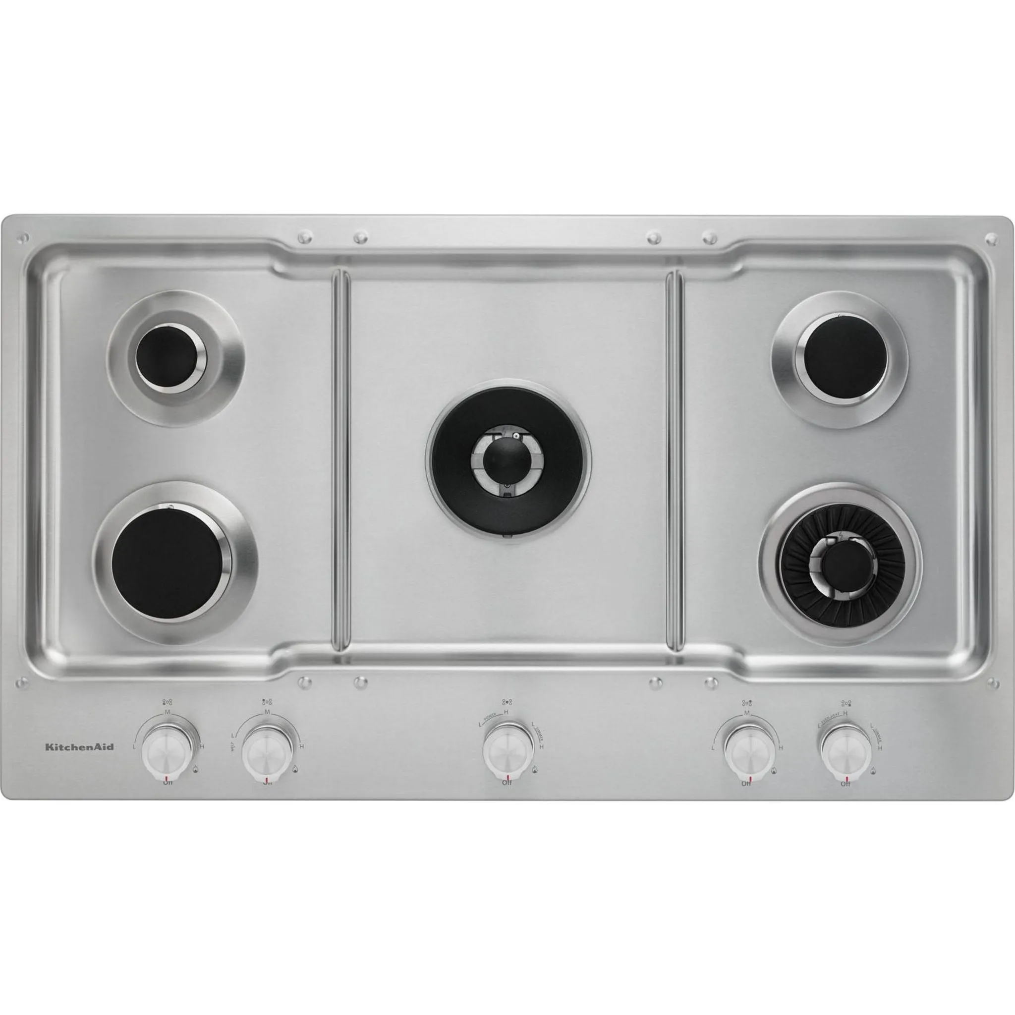 KitchenAid  36" 5-Burner Gas Cooktop with Griddle (KCGS956ESS)