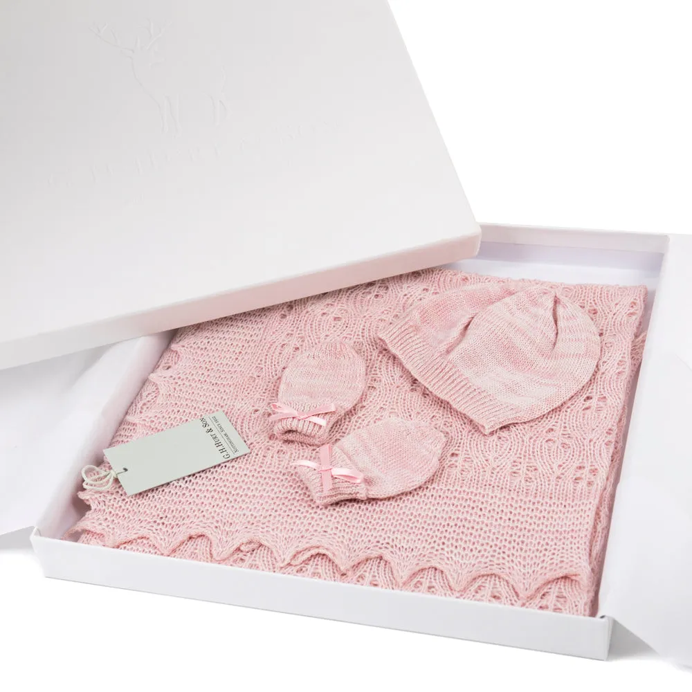 Kitten Paw Wool Baby Gift Set - Pink