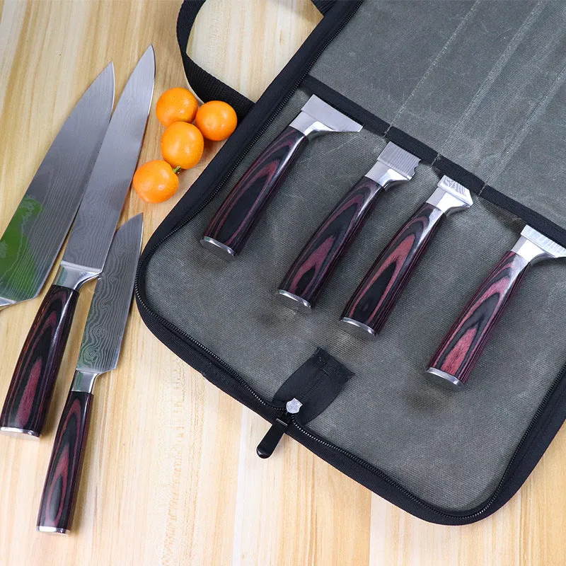 Knife Storage Bag Canvas Chef Knife Bag Portable Outdoor Picnic Tool Bag