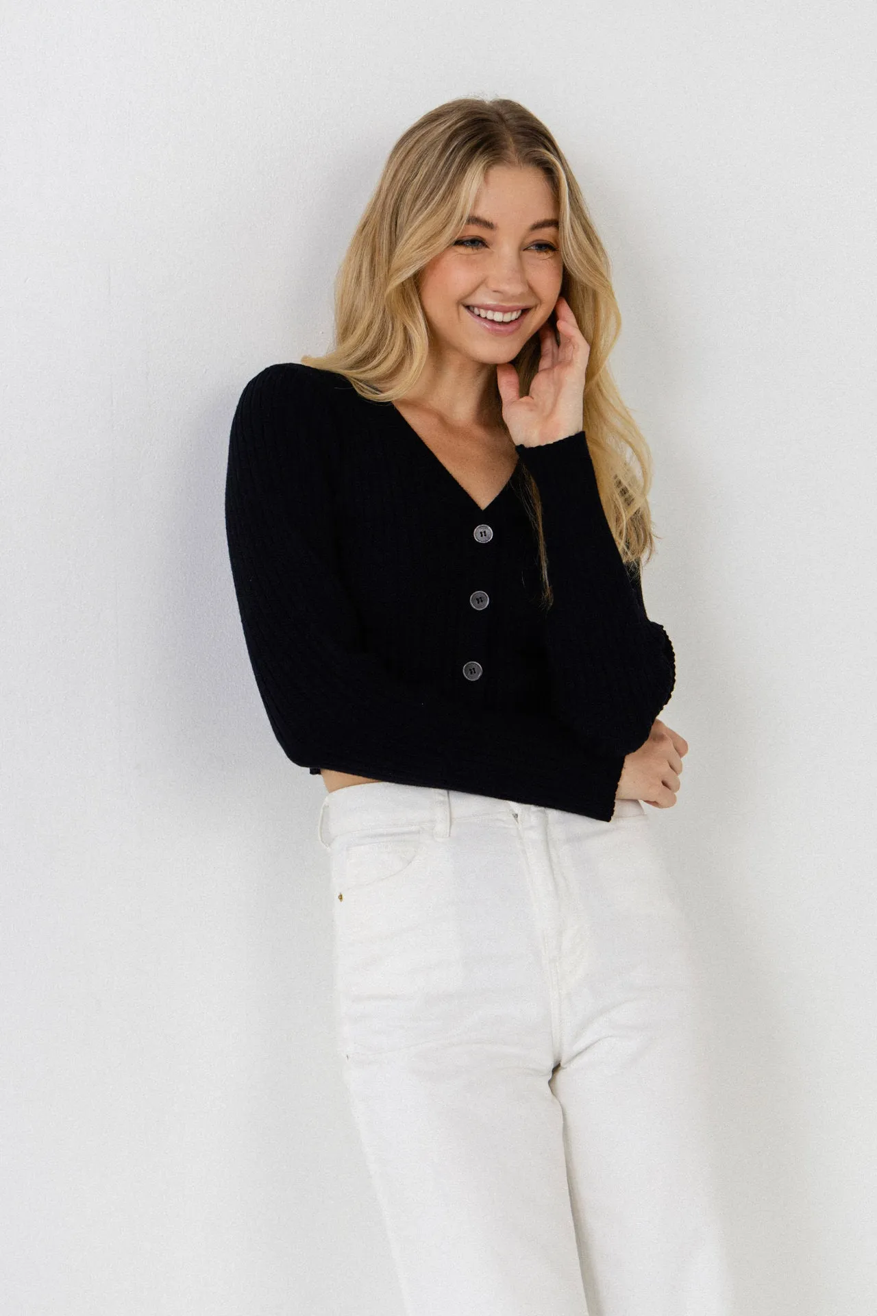 Knit Cropped Lounge Cardigan
