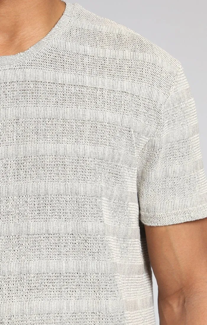 KNIT TEE IN OATMEAL MELANGE