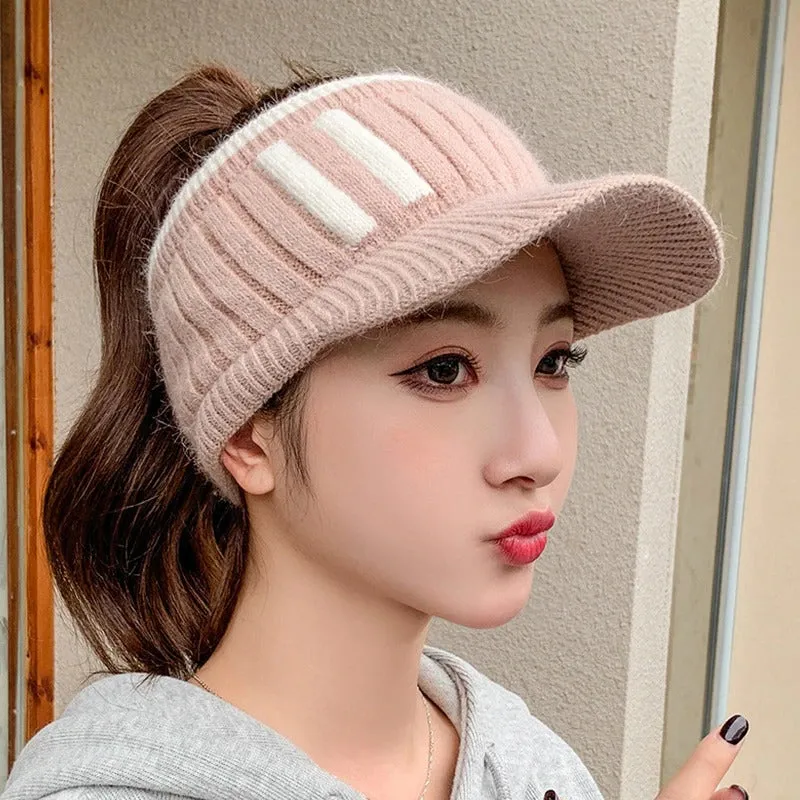 Knitted Open-top Outdoor Sports Winter Visor Hats