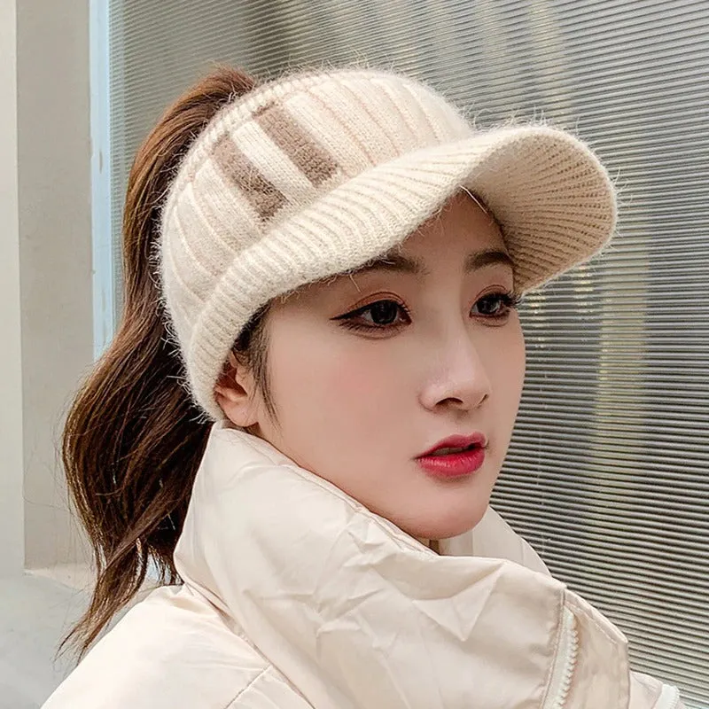 Knitted Open-top Outdoor Sports Winter Visor Hats