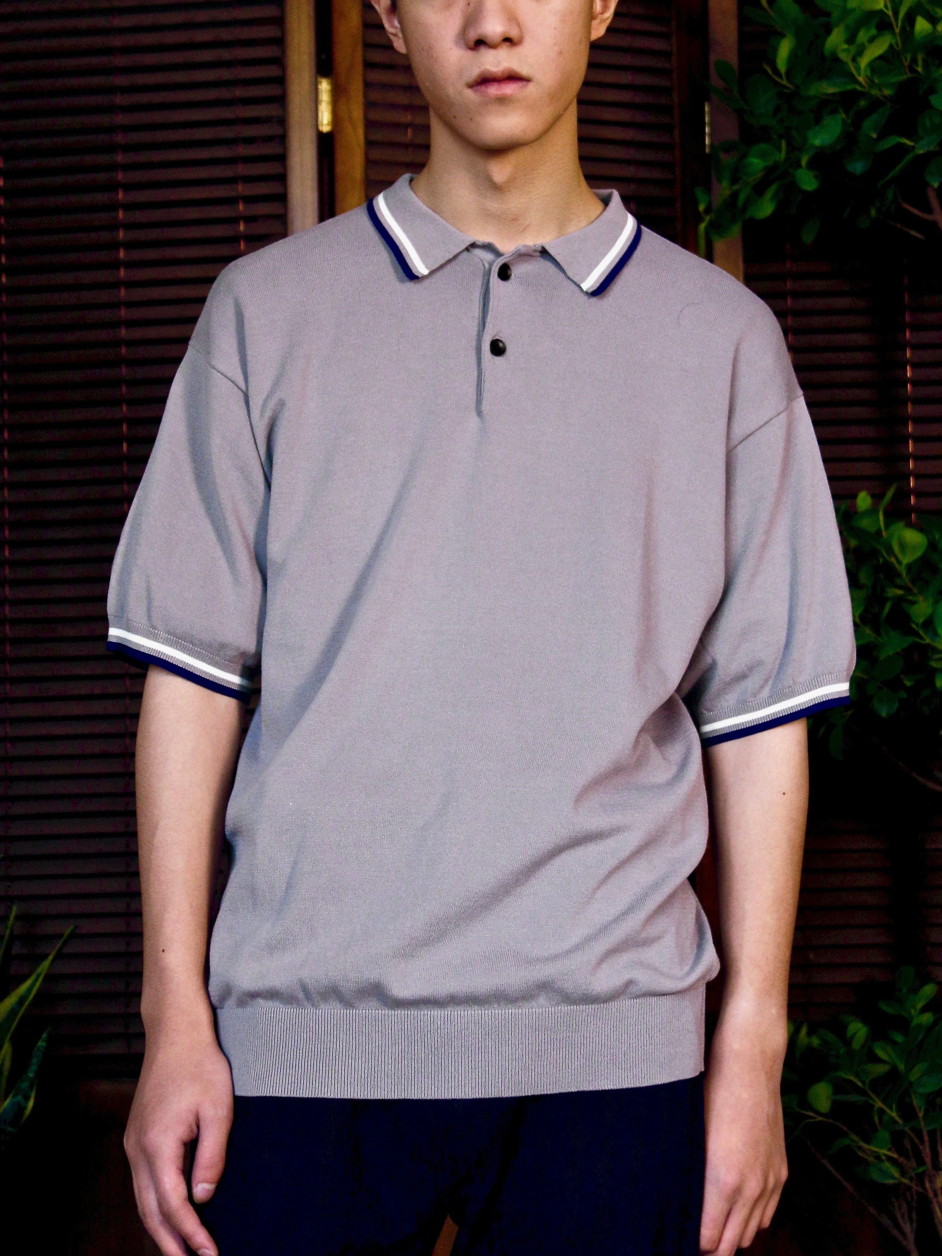 Knitted Short-Sleeve Polo Shirt