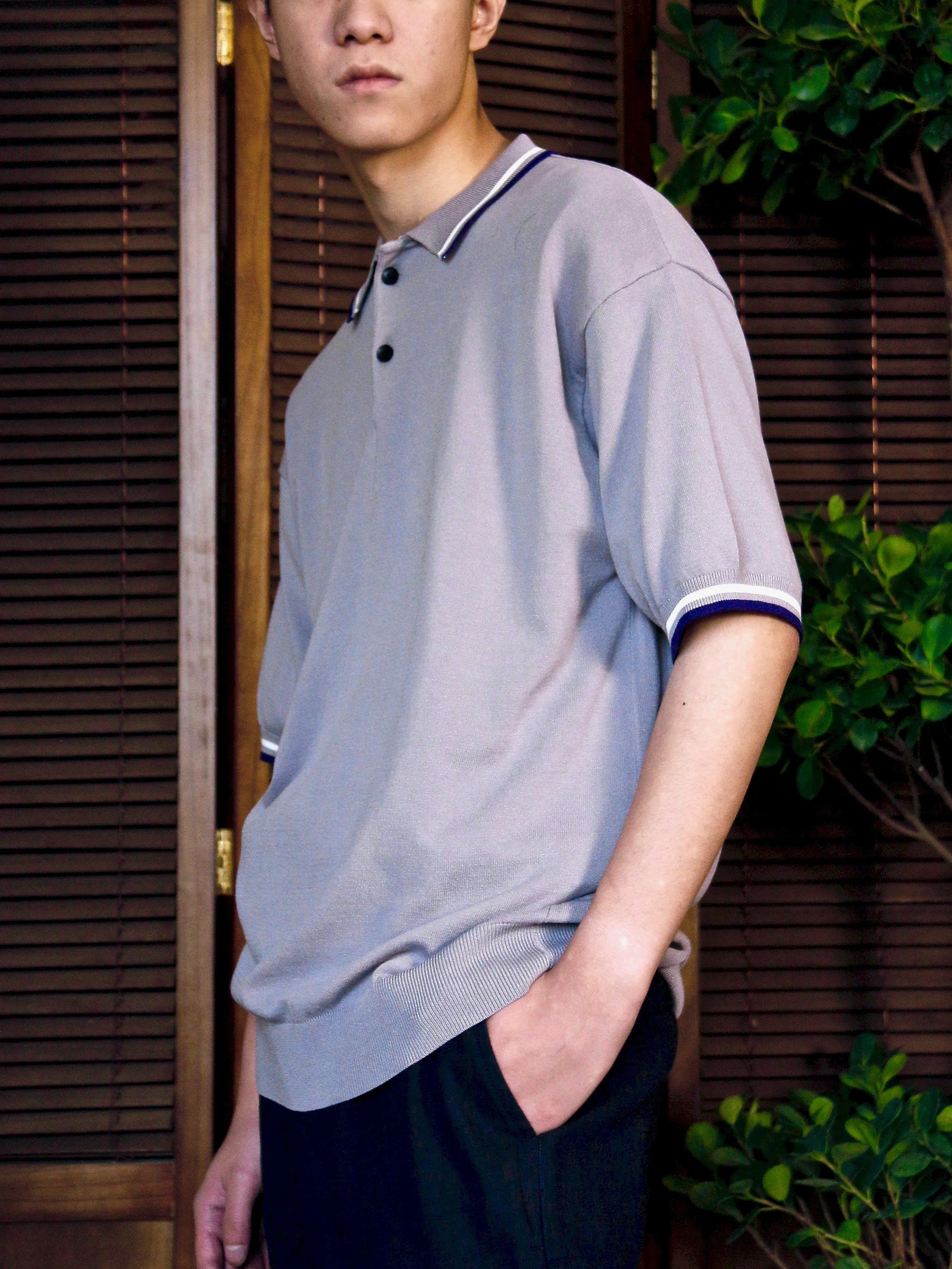 Knitted Short-Sleeve Polo Shirt