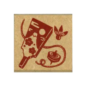 Kodomo No Kao Battledore Top Retro Stamp